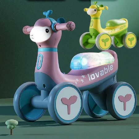 Bicicleta de echilibru Girafa Cu Muzica si Lumini pentru copii