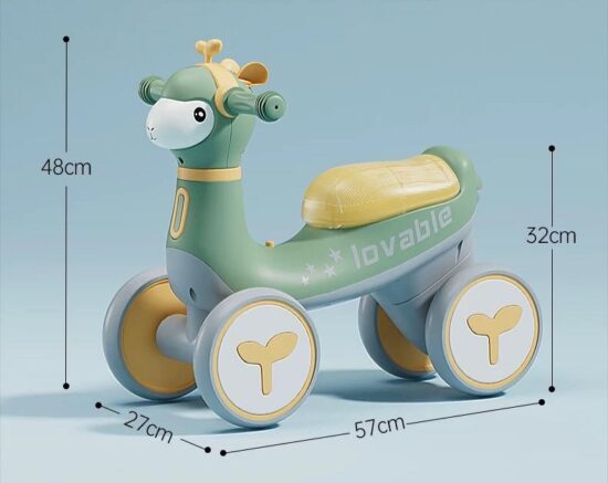 Bicicleta de echilibru Girafa Cu Muzica si Lumini pentru copii