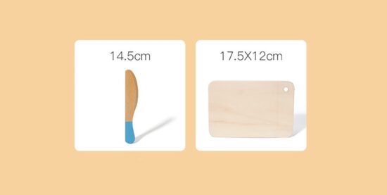 Cosul cu fructe de feliat din lemn Jucarie pentru bucatarie