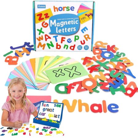 Joc educativ cu Litere magnetice Invata alfabetul Mare si Mic