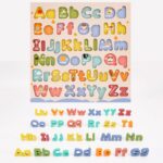 Puzzle educativ Montessori din lemn Alfabetul 3D imagini cuvinte
