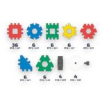Set 80 piese constructie Stem Set creativ cu diferite forme Leszko