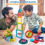 Set cuburi constructii Forme geometrice Montessori Rainbow