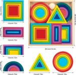 Set cuburi constructii Forme geometrice Montessori Rainbow