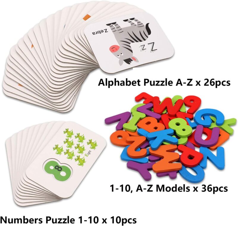 Set educativ cu Litere Cifre Cartonase ilustrate ambalate la cutie