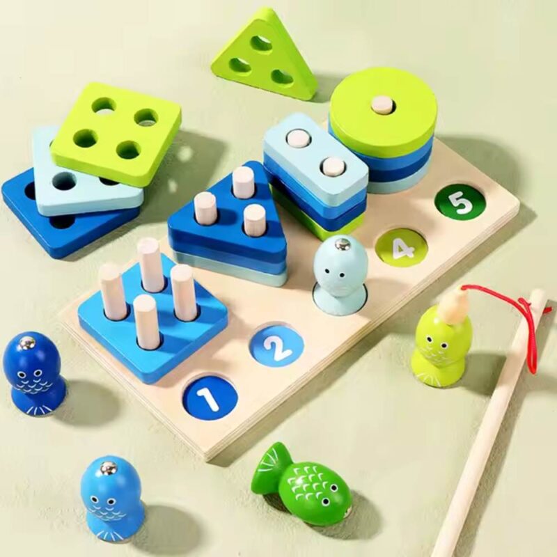 Sortator forme geometrice Pescuit magnetic cu cifre Dreptunghi