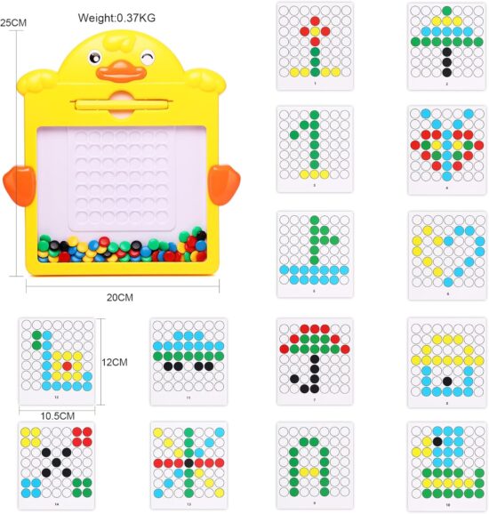 Tabla desen Joc Mozaic Ratusca piese colorate si pix magnetic