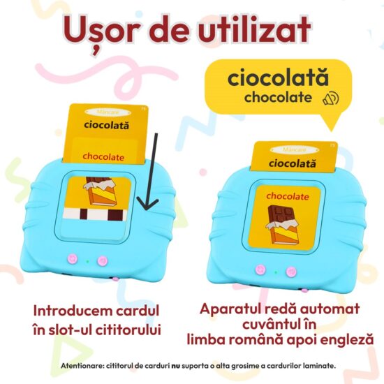 Tableta interactiva Cuvinte Limba romana si engleza Cititor carduri