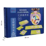 Ceas Analog si Digital lemn cu cartonase Jucarie educativa Timpul