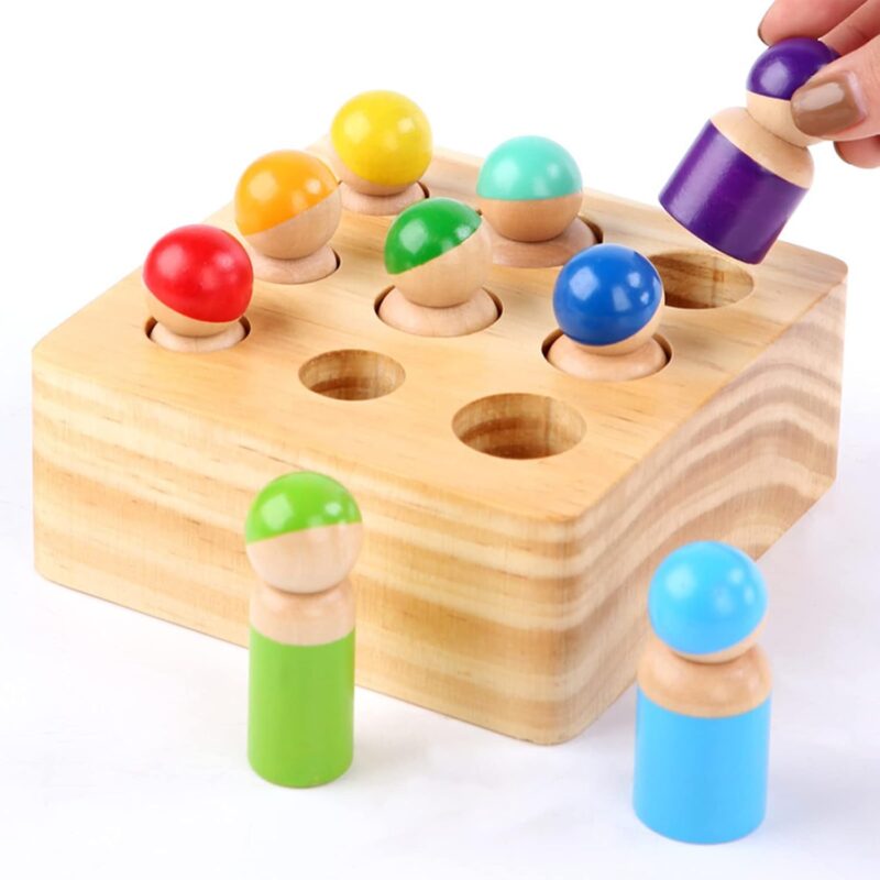 Joc Montessori cu Cilindri Papusi educative Invata diametrul