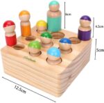 Joc Montessori cu Cilindri Papusi educative Invata diametrul