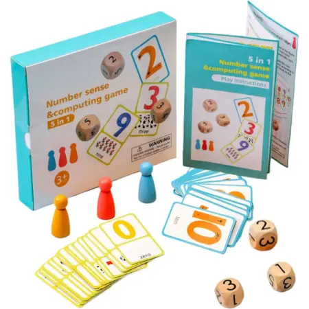 Joc educativ copii cu Operatii matematice simple Carti si pioni