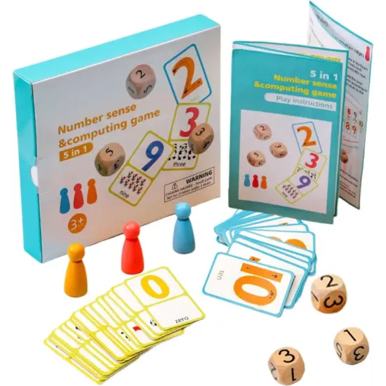 Joc educativ copii cu Operatii matematice simple Carti si pioni