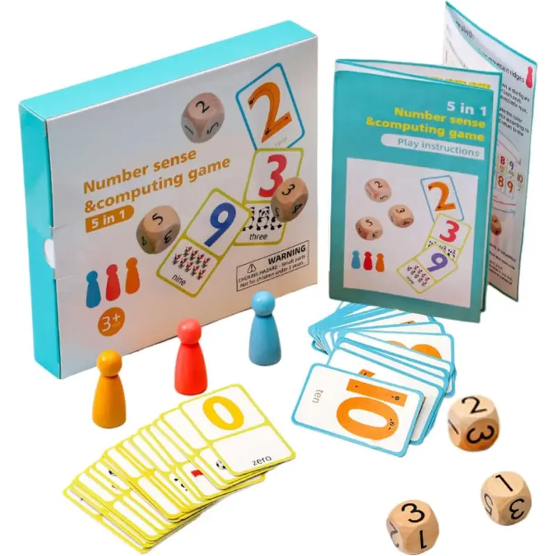 Joc educativ copii cu Operatii matematice simple Carti si pioni