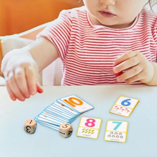 Joc educativ copii cu Operatii matematice simple Carti si pioni