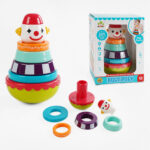 Jucarie Piramida Clovn Stivuire 4 inele Cercuri Hopa Mitica