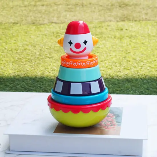 Jucarie Piramida Clovn Stivuire 4 inele Cercuri Hopa Mitica