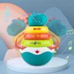 Jucarie Piramida Roly-Poly Dinozaur Stivuire inele Cercuri