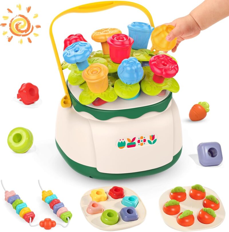 Jucarii bebe Stem Gradina cu flori Sortator forme Constructii