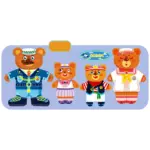 Puzzle lemn magnet Ursuleti Tablita cu marker Imbraca Familia