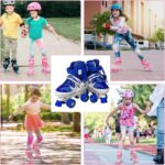 Role Reglabile Albastru Incepatori 4 roti cu Frana de siguranta copii