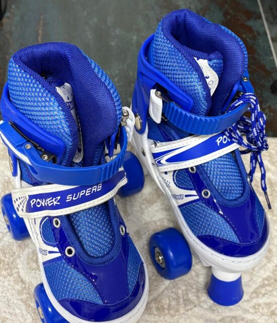 Role Reglabile Albastru Incepatori 4 roti cu Frana de siguranta copii