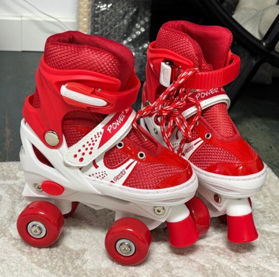 Role Reglabile Rosu Incepatori 4 roti cu Frana de siguranta copii