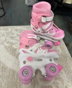 Role Reglabile Roz Incepatori 4 roti cu Frana de siguranta copii