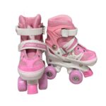 Role Reglabile Roz Incepatori 4 roti cu Frana de siguranta copii