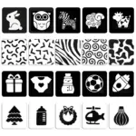 Set 20 Carduri Senzoriale Iepuras Carti stimulare vizuala 1-3 luni