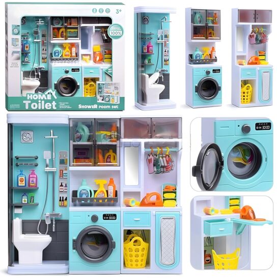 Set mobilier Baie electronica 3 Corpuri pentru papusi cu accesorii