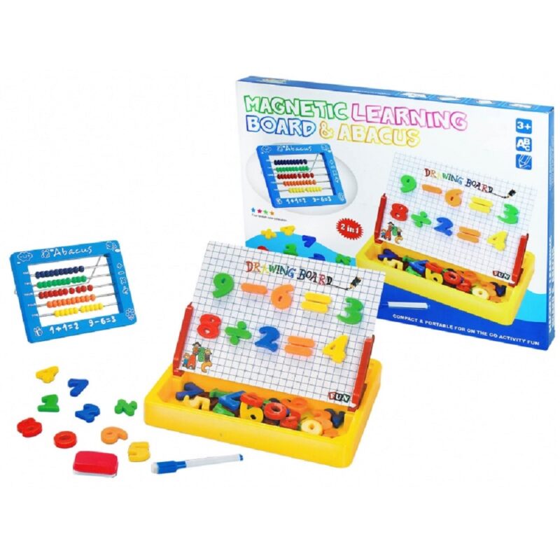 Tabla educativa Magnetica cu suport ABAC Litere si Cifre copii