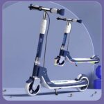 Trotineta Frana de mana Scooter Lumini Muzica pliabila bleumarin