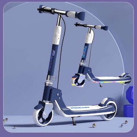 Trotineta Frana de mana Scooter Lumini Muzica pliabila bleumarin