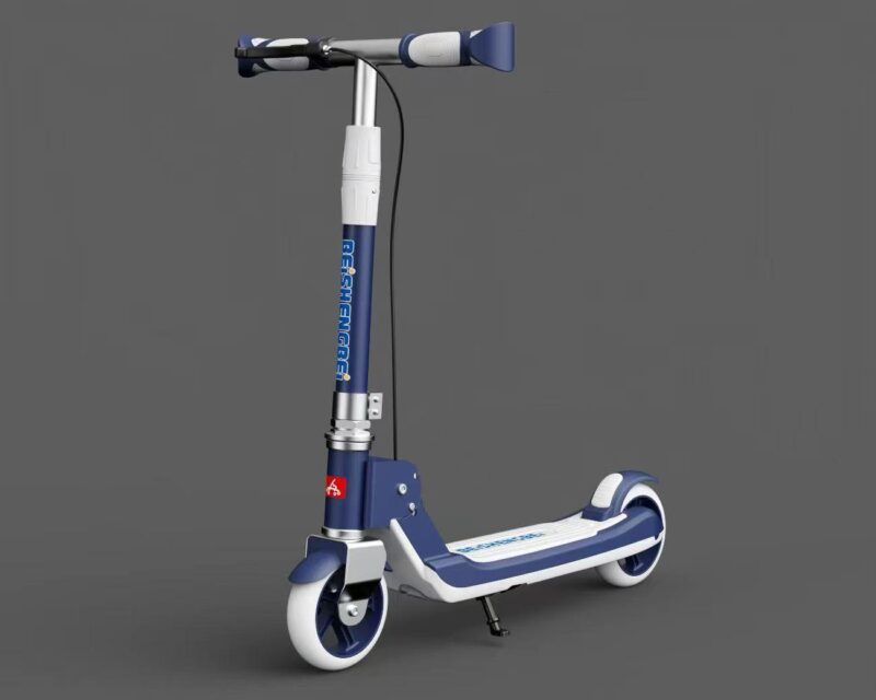 Trotineta Frana de mana Scooter Lumini Muzica pliabila bleumarin