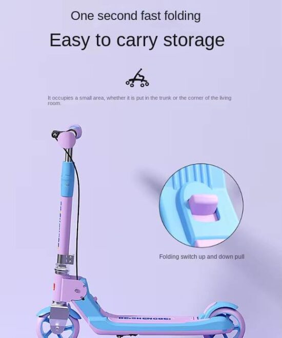 Trotineta Frana de mana Spate Scooter cu Lumini si Muzica pliabila