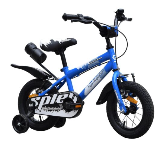 Bicicleta copii Albastru cu Suport Sticla pentru apa Roti ajutatoare