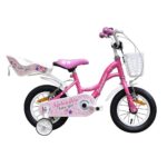 Bicicleta copii Mov cu cos Scaun pentru papusi si Roti ajutatoare