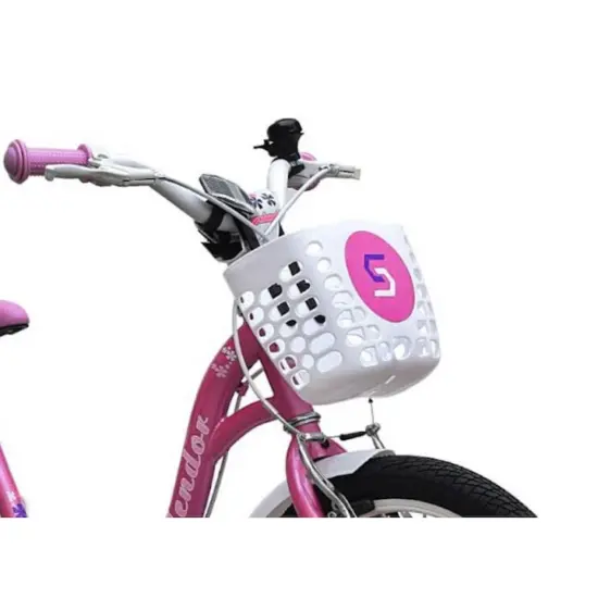 Bicicleta copii Roz cu cos Scaun pentru papusi si Roti ajutatoare