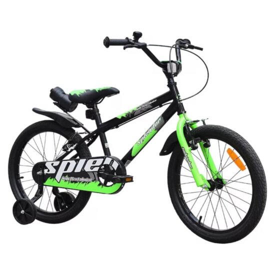 Bicicleta copii Verde cu Suport Sticla pentru apa Roti ajutatoare