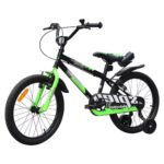 Bicicleta copii Verde cu Suport Sticla pentru apa Roti ajutatoare