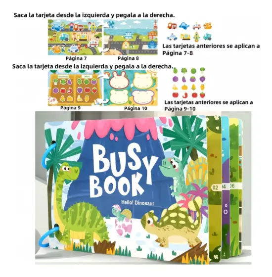 Carte activitati educative Dinozauri Stickere reutilizabile Busy book