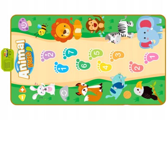 Covoras de joaca Muzical Lumea si sunetul animalelor 120x70 cm
