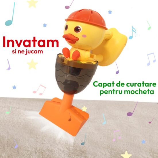 Jucarie copii Aspirator manual Vertical cu Lumini si sunete Ratusca