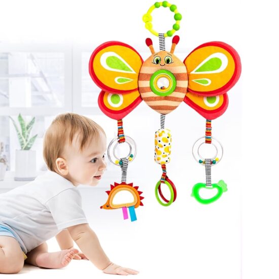 Jucarie dentitie bebelusi Fluture Zornaitoare de agatat carut patut Jucarie dentitie bebelusi Fluture Zornaitoare de agatat carut patut