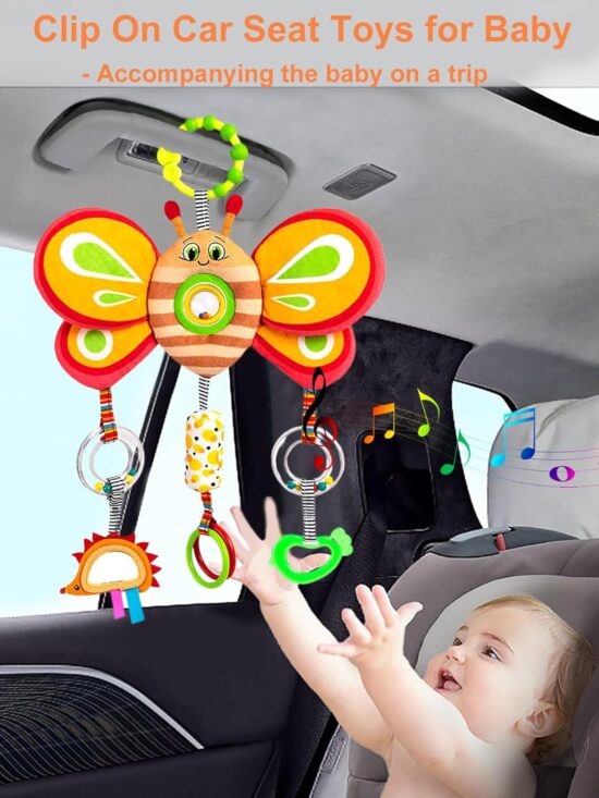 Jucarie dentitie bebelusi Fluture Zornaitoare de agatat carut patut