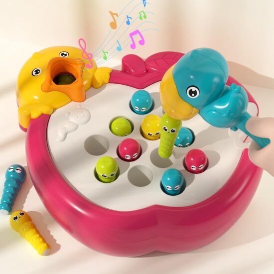 Jucarie interactiva Montessori Ciocanitoarea pescuieste viermisorii