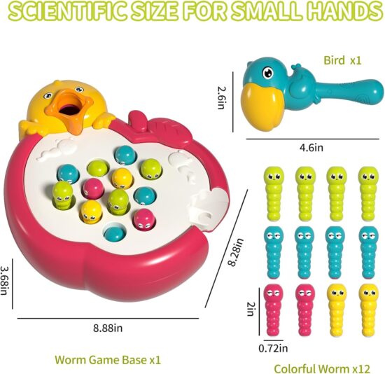 Jucarie interactiva Montessori Ciocanitoarea pescuieste viermisorii