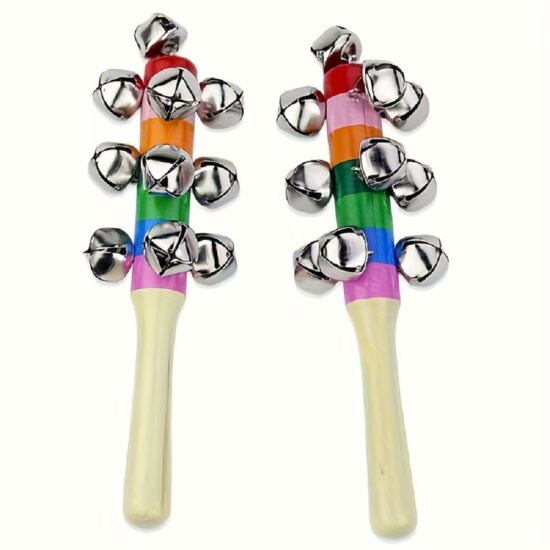 Jucarie muzicala bebe Castanieta colorata din lemn Zornaitoare Jucarie muzicala bebe Castanieta colorata din lemn Zornaitoare