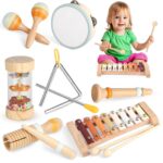 Set 7 Instrumente muzicale educative Zornaitori bebe Maracas